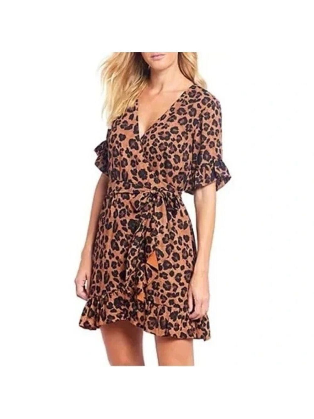 Leopard Print Wrap Dress